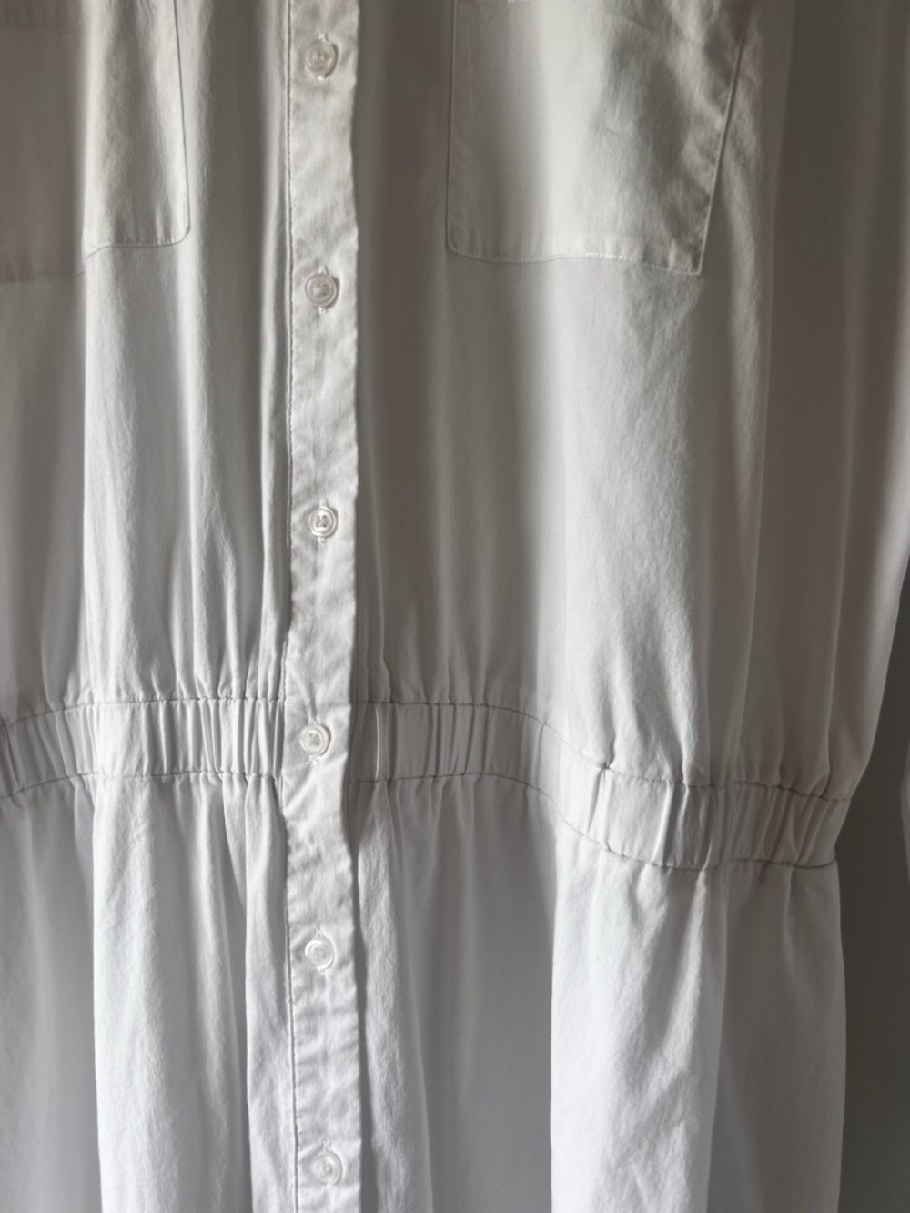 White Maxi Shirt Dress - Long sleeve Button-Down plus size - Picture 5 of 14